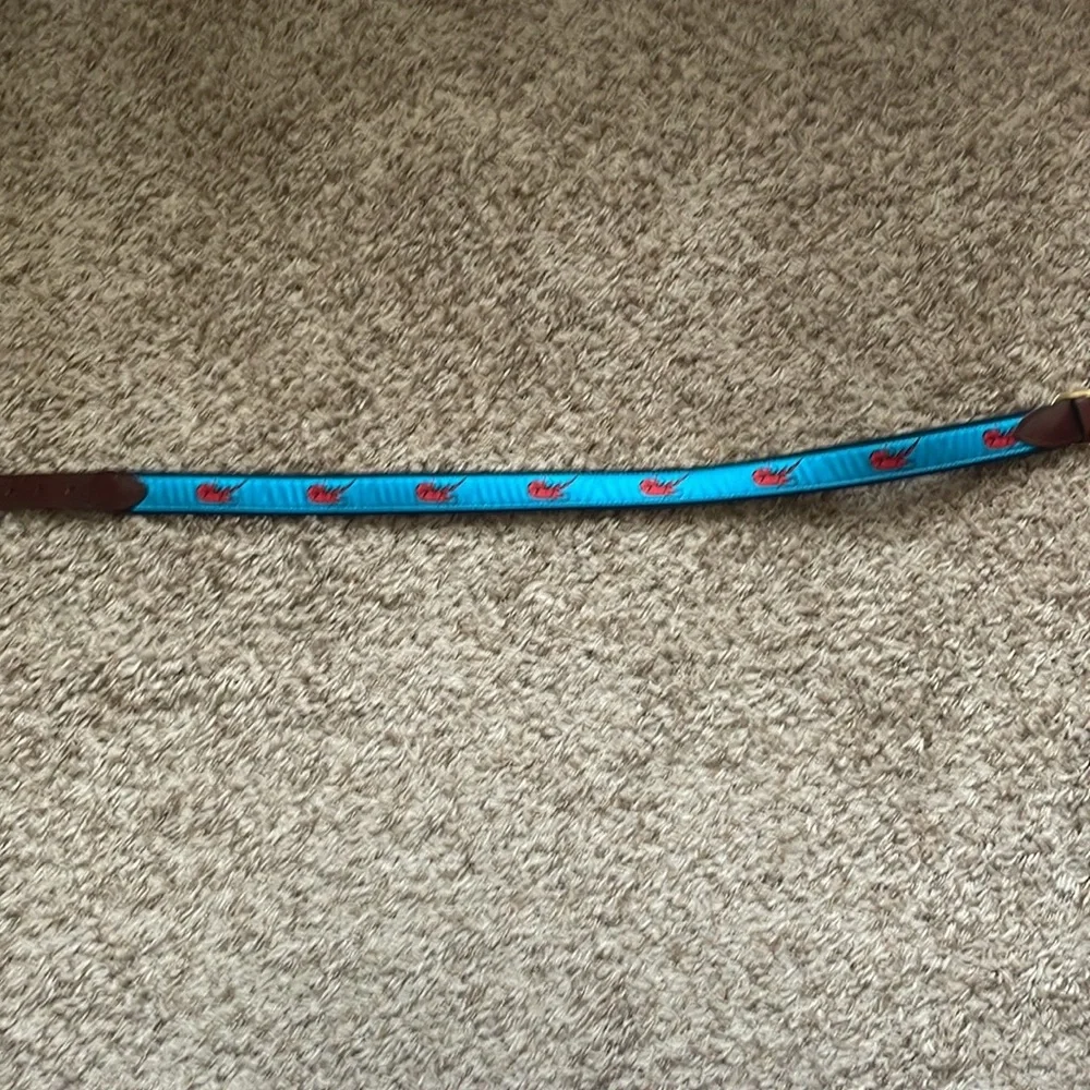Perfect Crawfish patterned belt from The Belted Cow Co, made in Maine 34/35